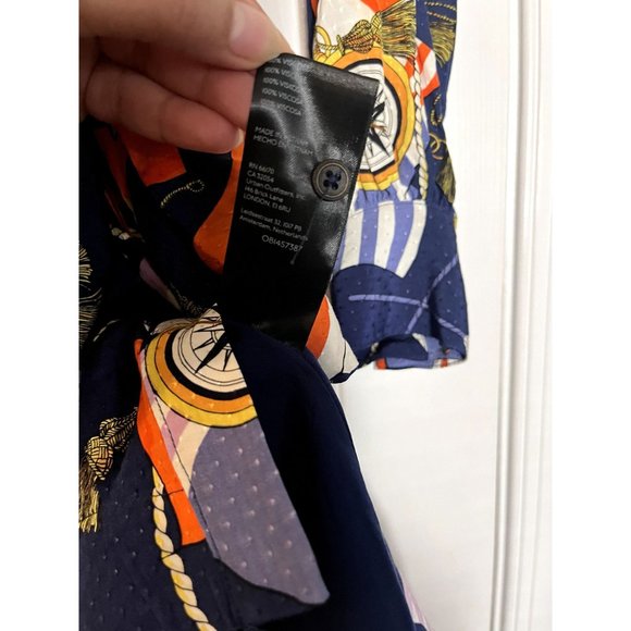 Anthropologie Maeve Shirtdress Buttondown Nautical Navy Sailing Boat Size XS - Picture 8 of 9
